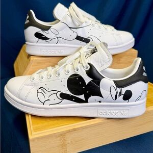 ADIDAS x STAN SMITH Disney Mickey Mouse White Black Sneakers MEN 5.5 WOMEN 6.5/7